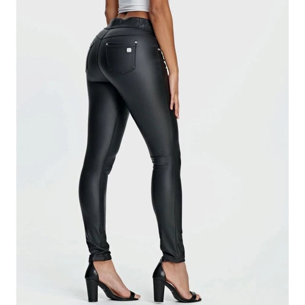 Freddy Faux Leather High Waisted Full Length  Size 4 Stretchy Zip Closure